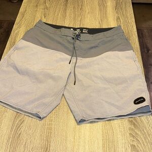 RVCA Light and Dark Gray Swim Trunks